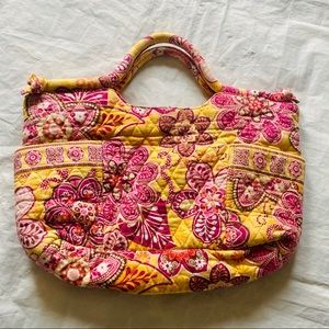 Vera Bradley Bali Gold Quilted Satchel Gabby Bag